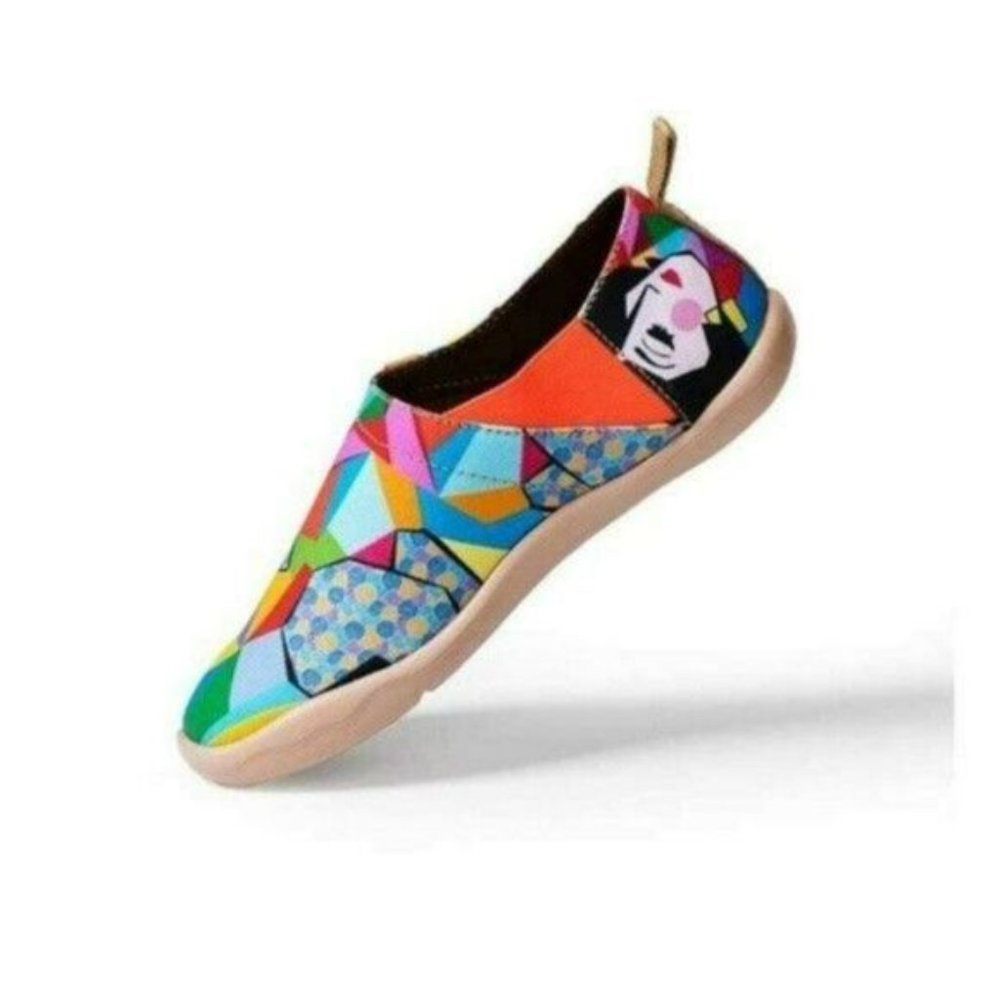 Size 10 NWT UIN Slip On Shoes Canvas Comfortable Loafers Rainbow Girl - Picture 5 of 7